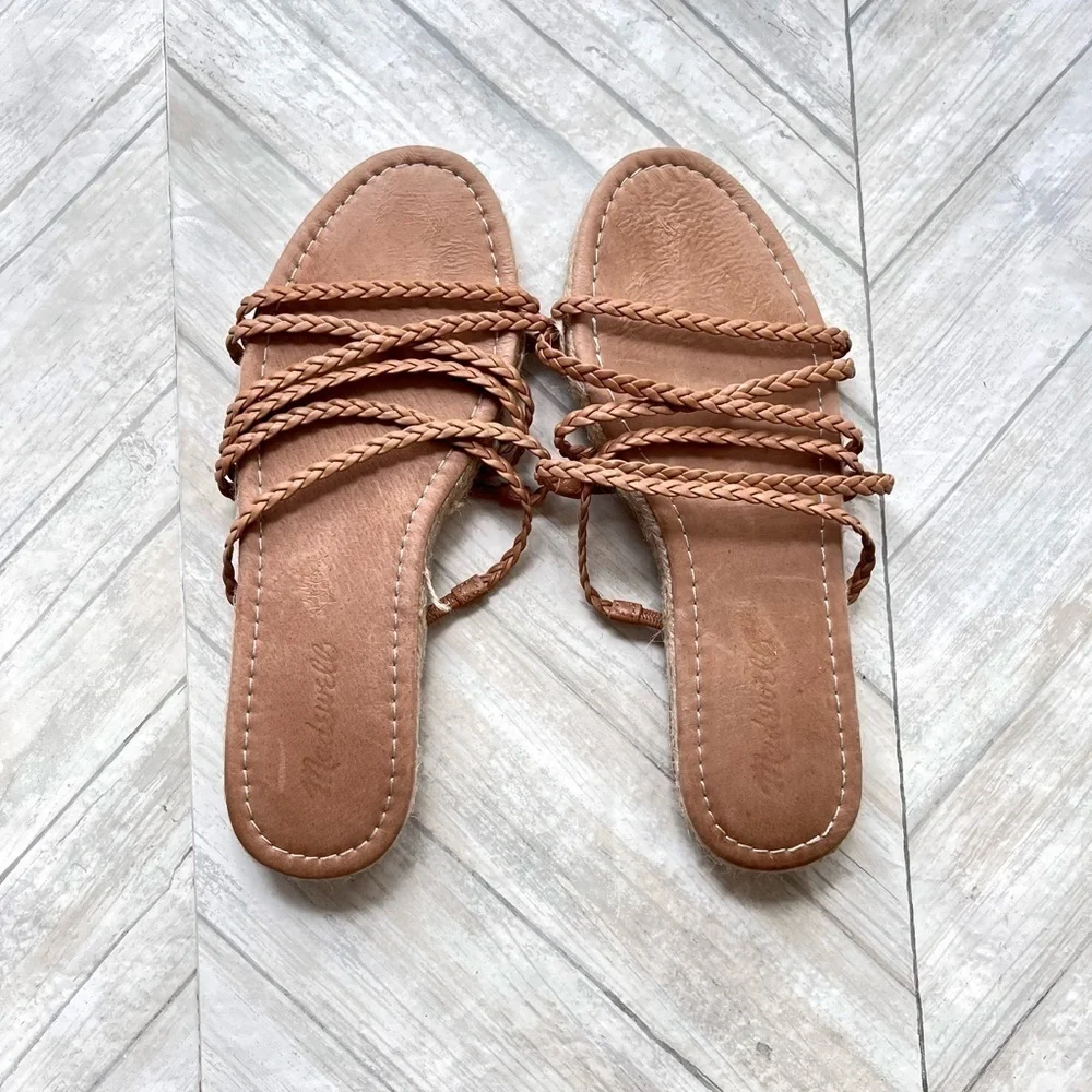MADEWELL BROWN BRAIDED SLIP ON SANDALS | SIZE 9​​ - Picture 4 of 7